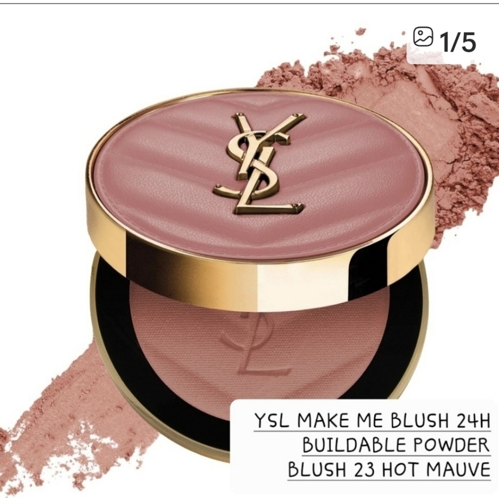 YSL MAKE ME BLUSH 24H BUILDABLE BLURRING POWDER BLUSH 23 HOT MAUVE. BNIB